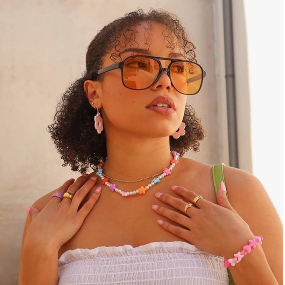Trendy Sunglasses for Women and Men Black/Yellow Tint